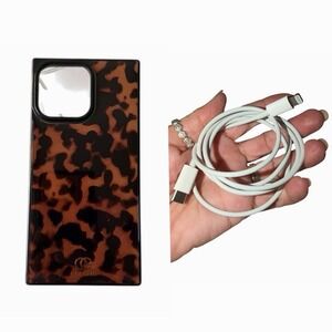 Cocomii Rectangle Case iPhone 14‎ Pro Max Leopard Tortoise Animal Print &Charger